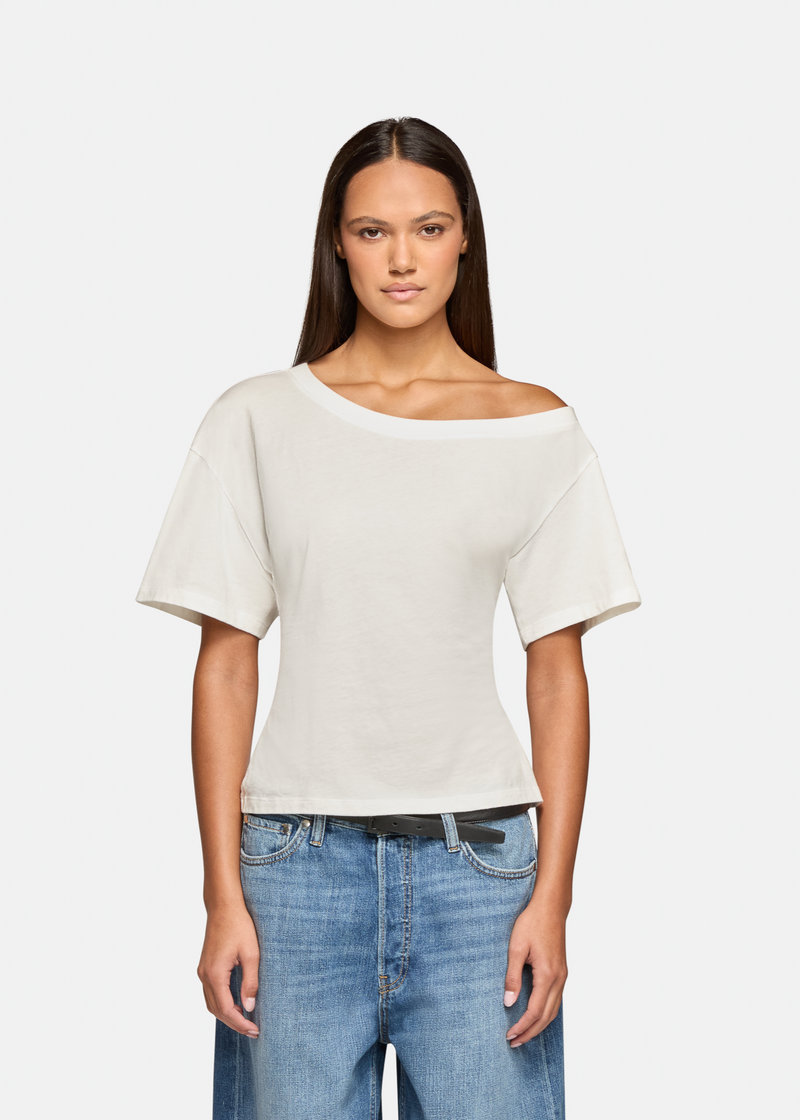 Elena Off The Shoulder Tee White