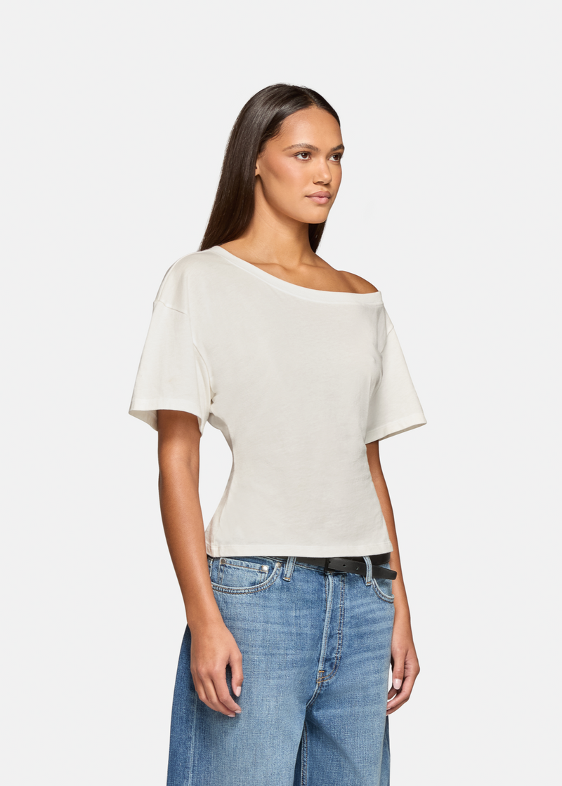 Elena Off The Shoulder Tee White