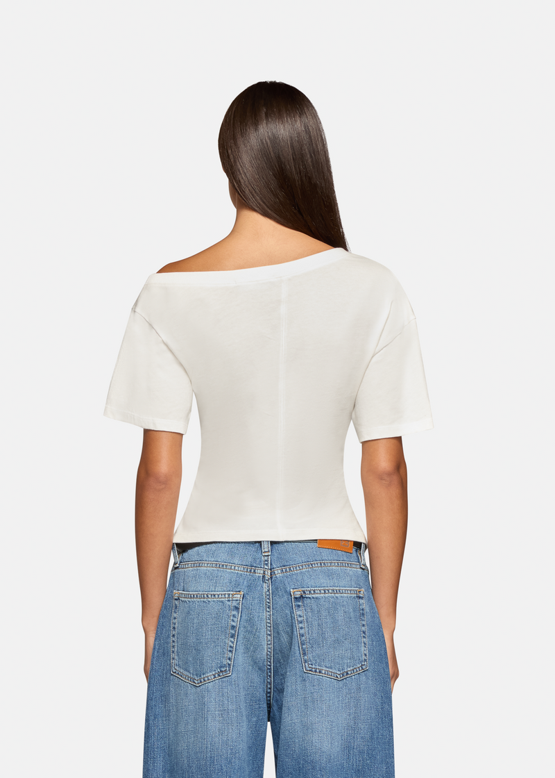 Elena Off The Shoulder Tee White