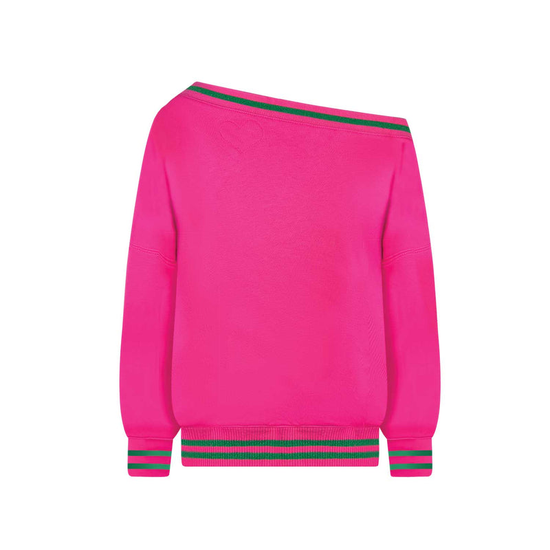 AKA LUREX RIB SWEATSHIRT OFF THE SHOULDER