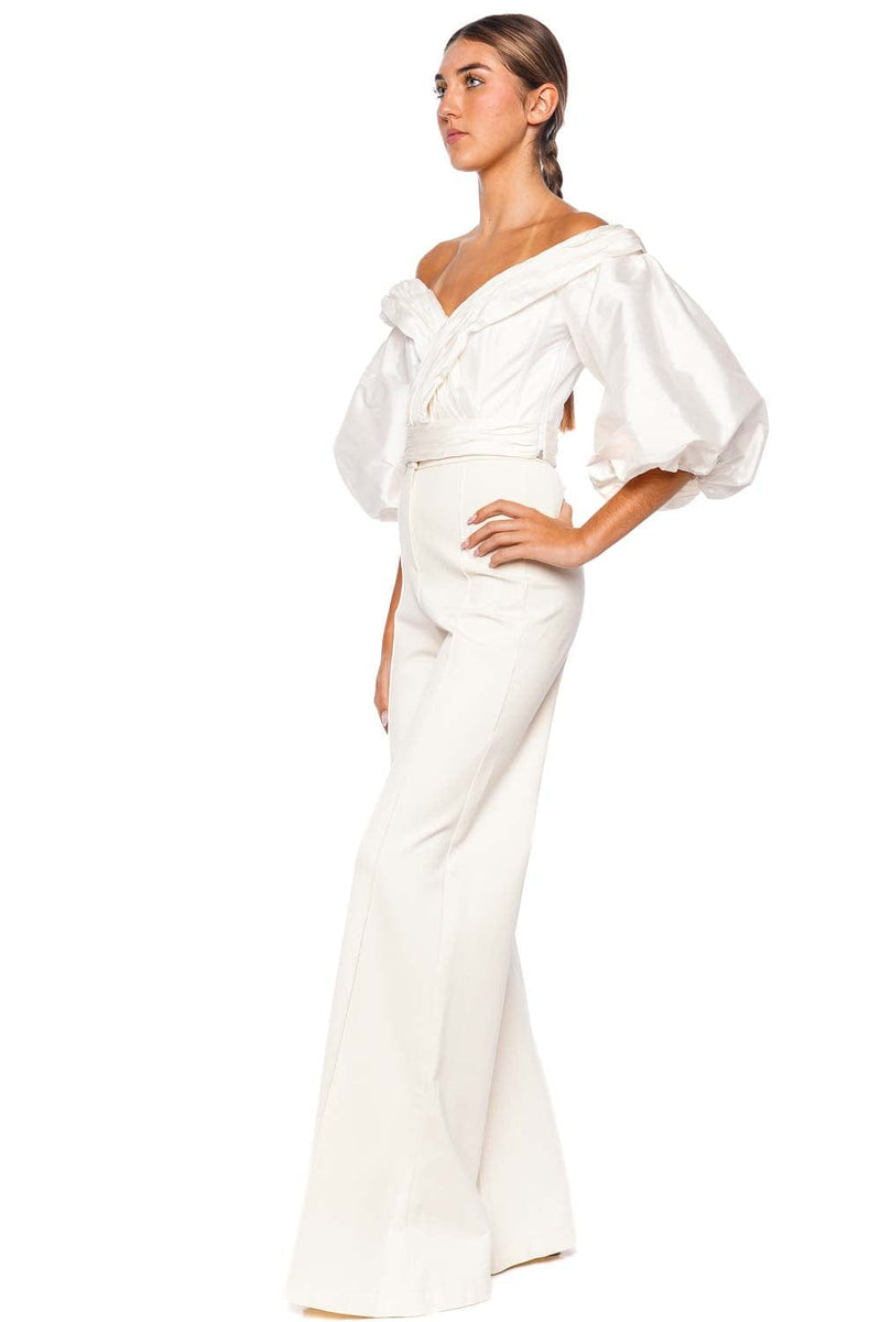 En Poesia Taffeta Off Shoulder Top