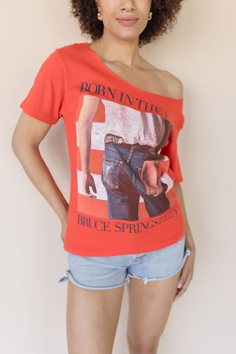 Bruce Springsteen Born In The USA Off The Shoulder Tee