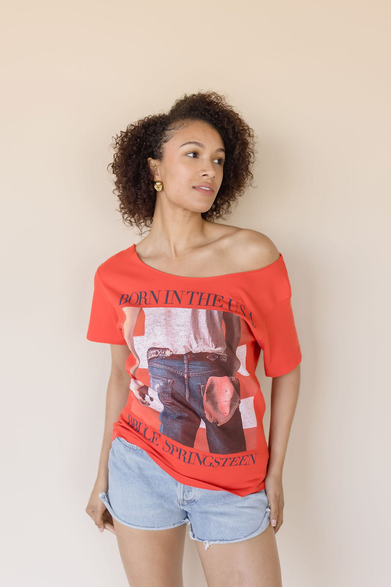 Bruce Springsteen Born In The USA Off The Shoulder Tee