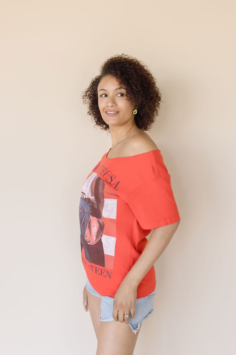 Bruce Springsteen Born In The USA Off The Shoulder Tee