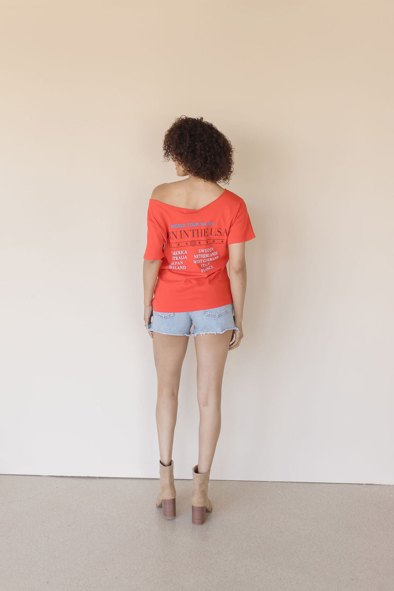 Bruce Springsteen Born In The USA Off The Shoulder Tee