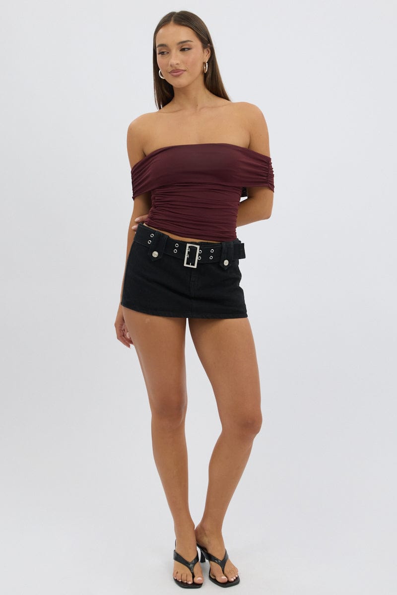 Red Off Shoulder Top Supersoft