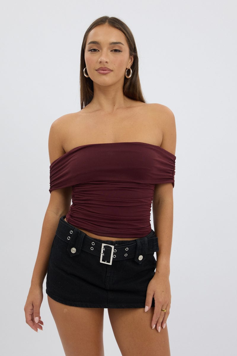 Red Off Shoulder Top Supersoft
