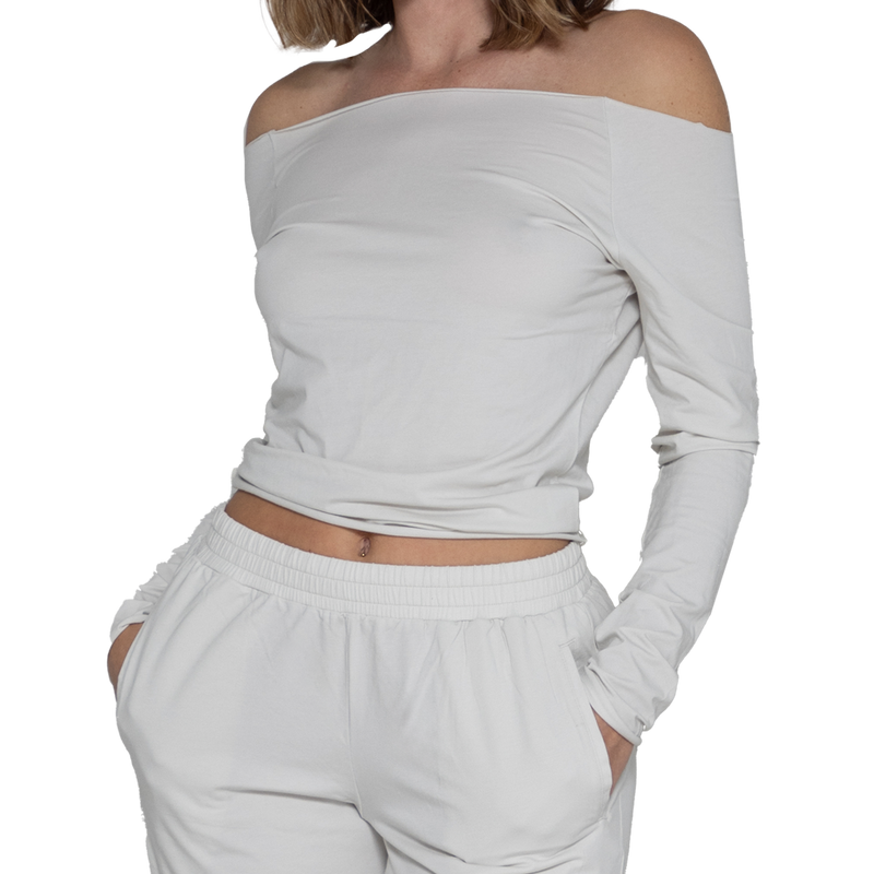 Lounge Off Shoulder Top Fog