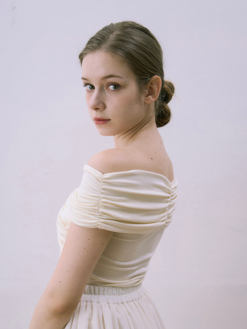 twist off-shoulder tops