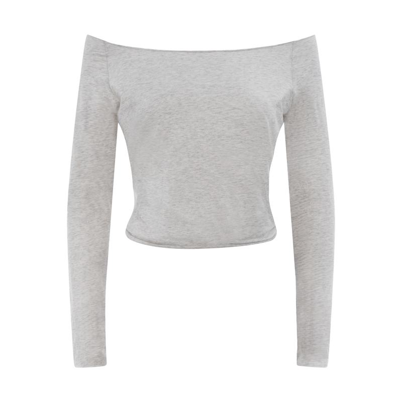 Lounge Off Shoulder Top Grey