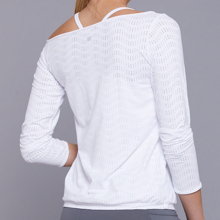 LE Sheer Off-one-Shoulder Pullover Top