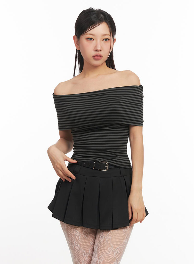 Striped Off-Shoulder Top IA525