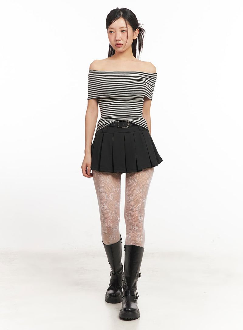 Striped Off-Shoulder Top IA525