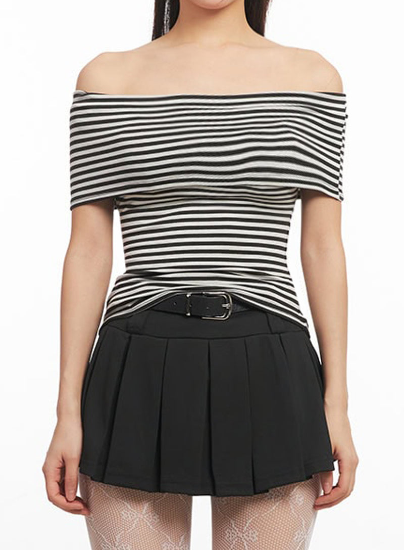 Striped Off-Shoulder Top IA525