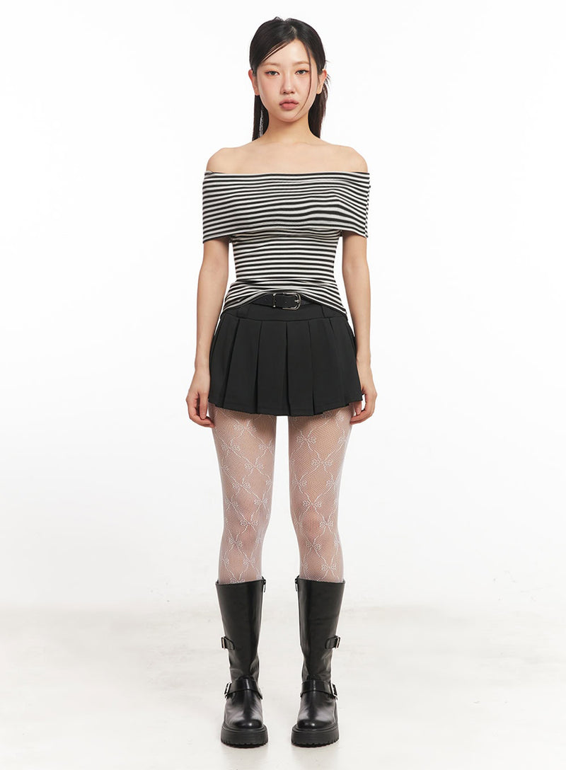 Striped Off-Shoulder Top IA525