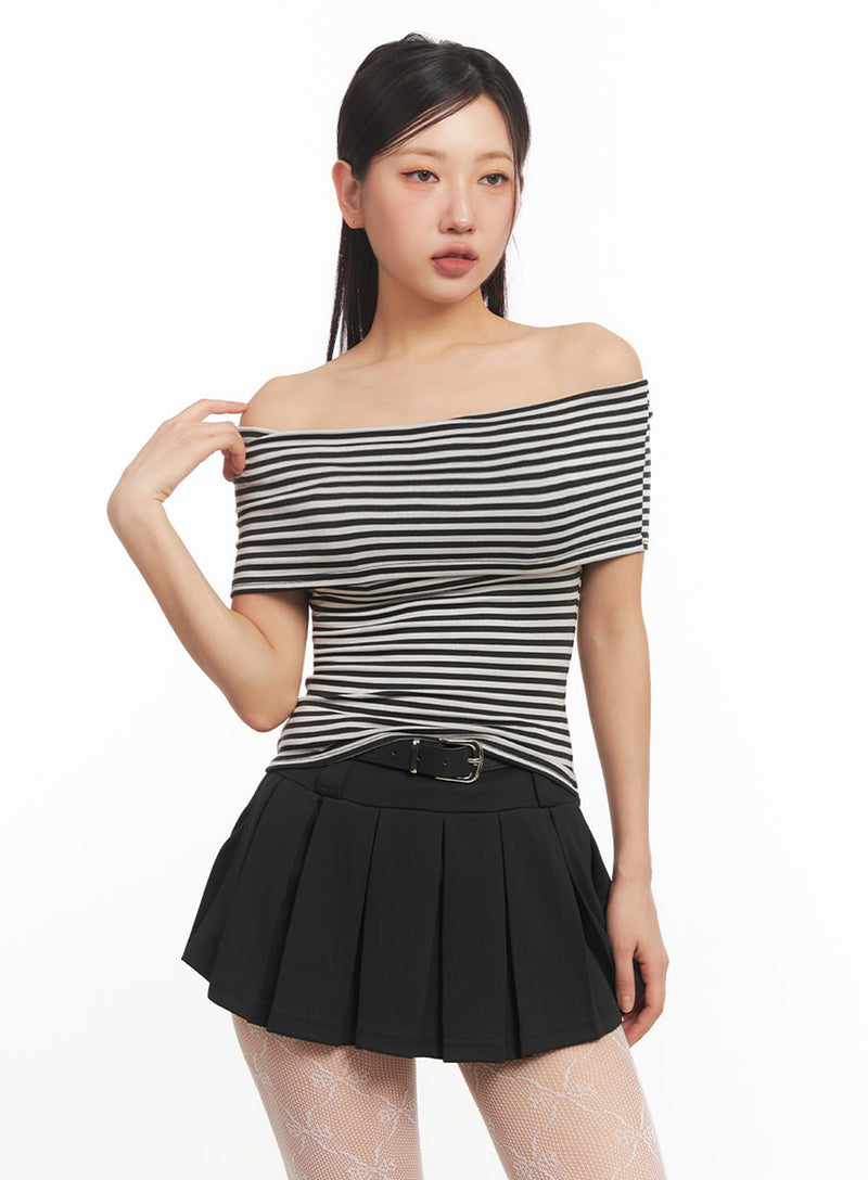 Striped Off-Shoulder Top IA525