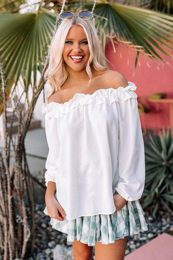 Ray Of Sun Off Shoulder Top In White