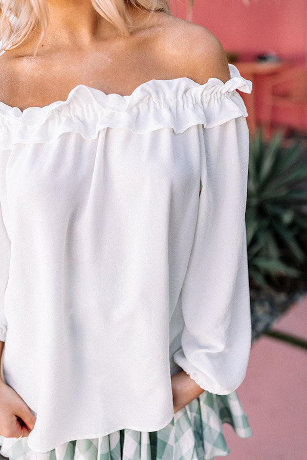 Ray Of Sun Off Shoulder Top In White