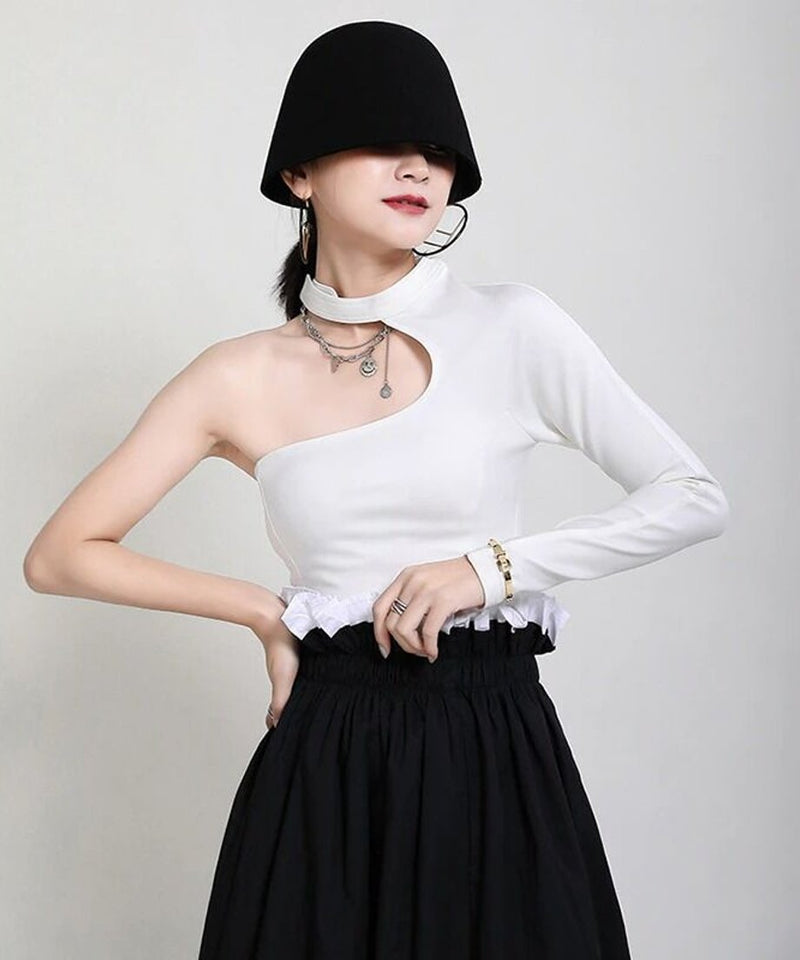 Cut-out One-shoulder Top
