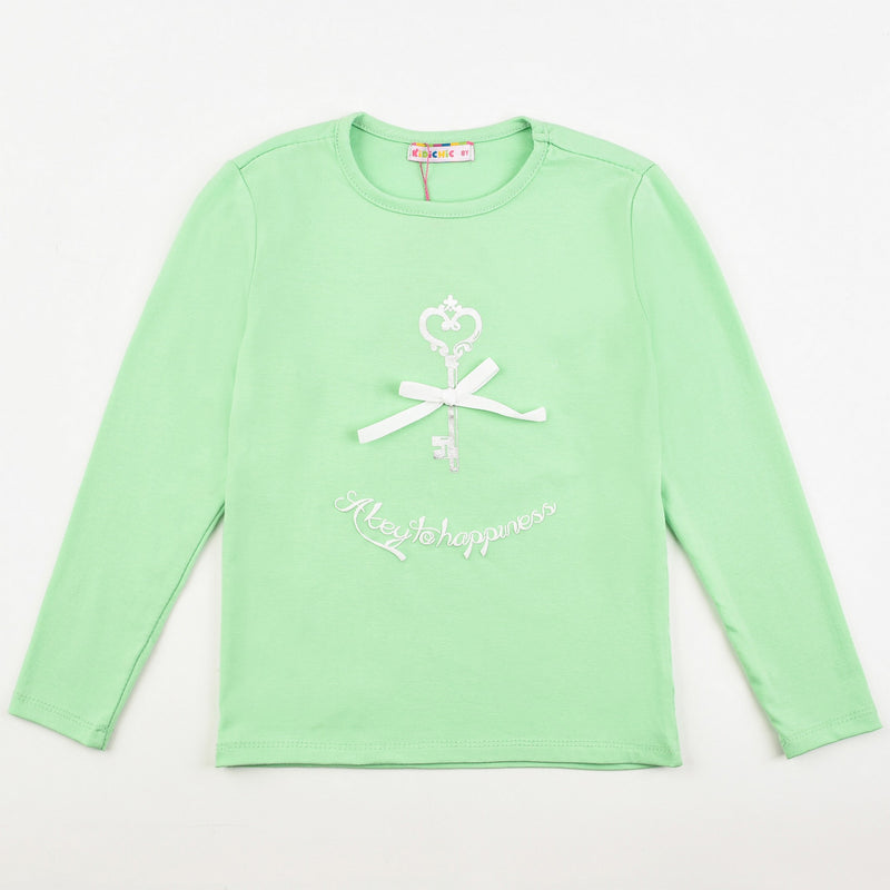 Girls L.S Key Print T-Shirt