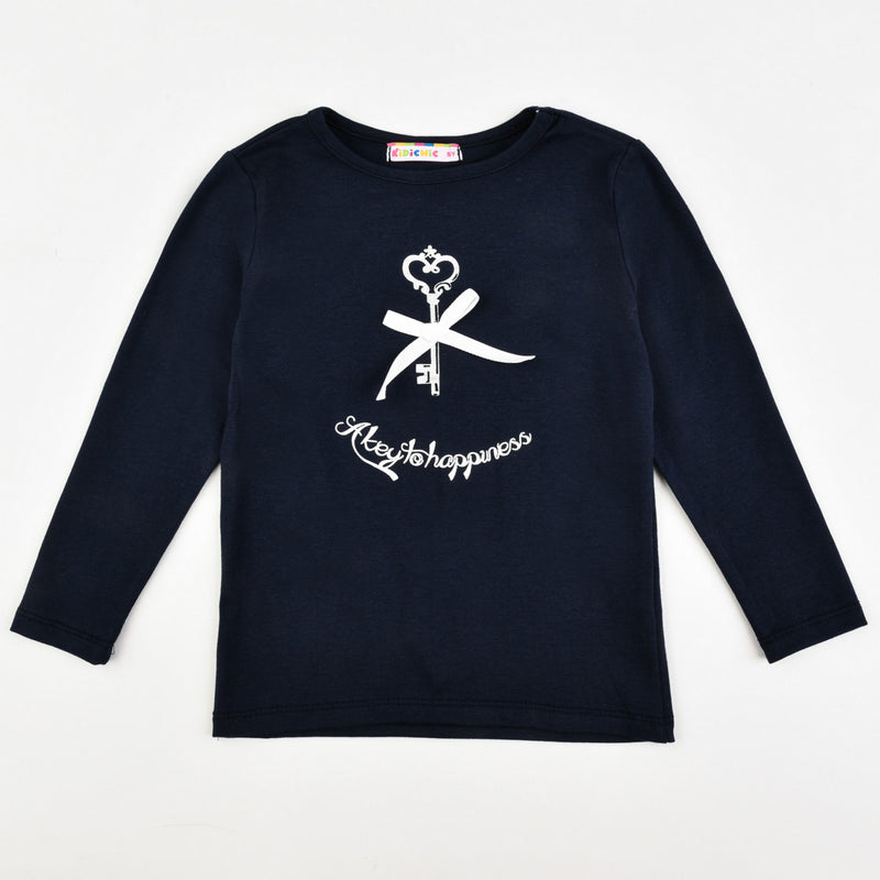 Girls L.S Key Print T-Shirt