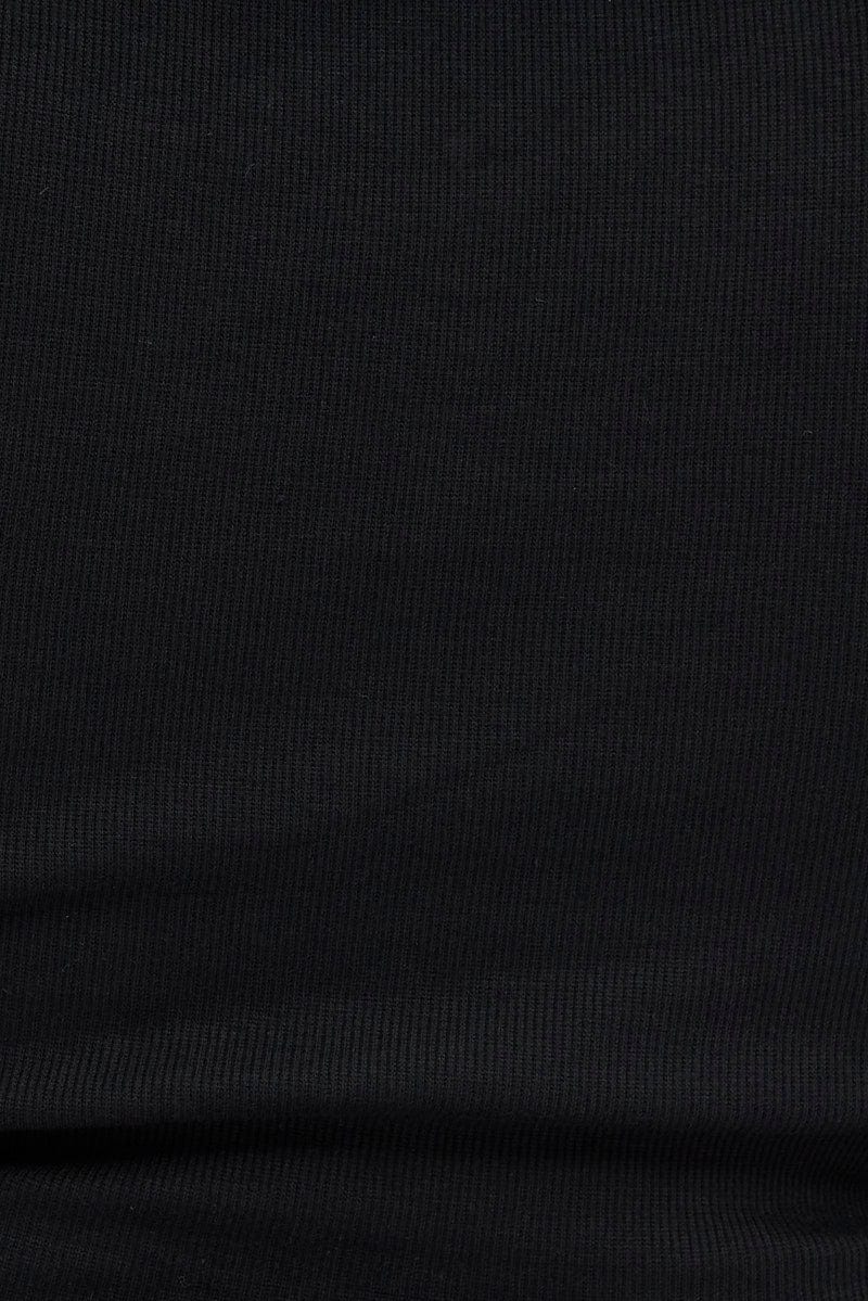 Black Cut Out Top Short Sleeve