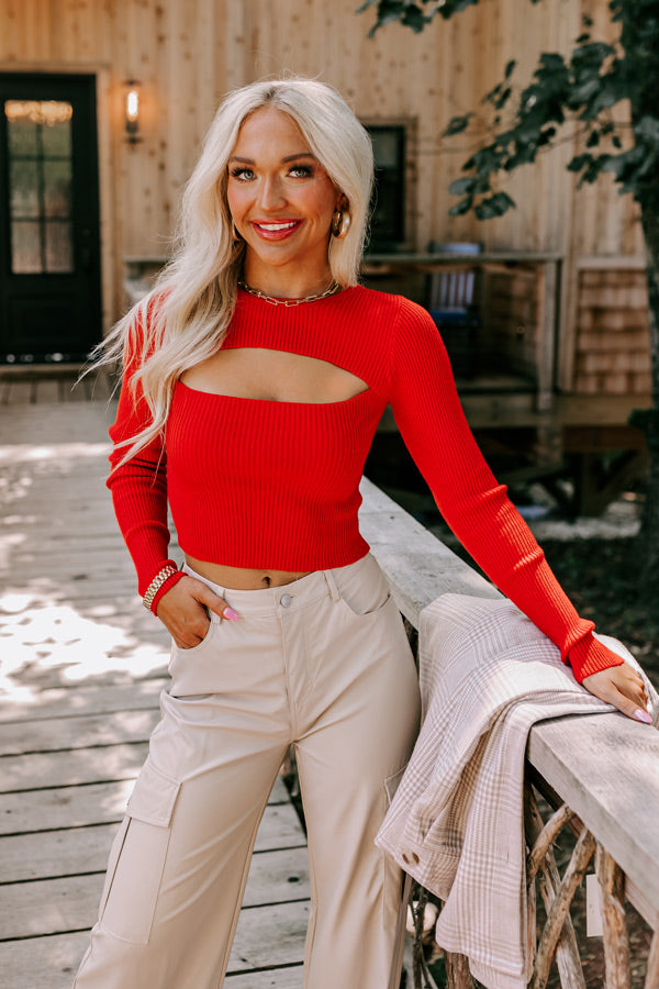Rock Show Cut Out Top In Scarlet