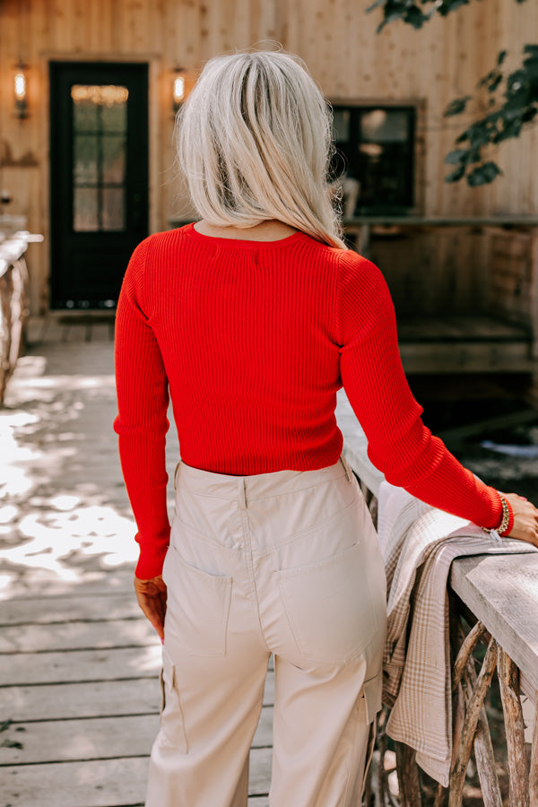 Rock Show Cut Out Top In Scarlet