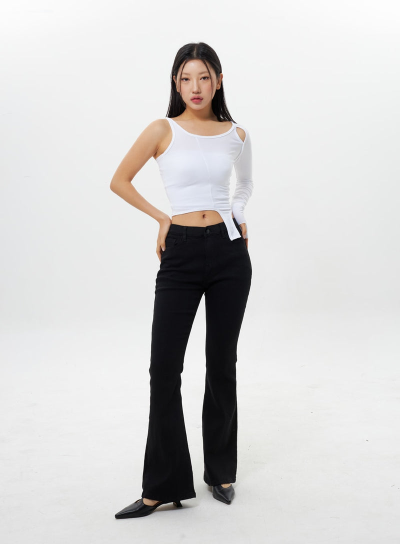 Unbalanced Cut Out Top IY311