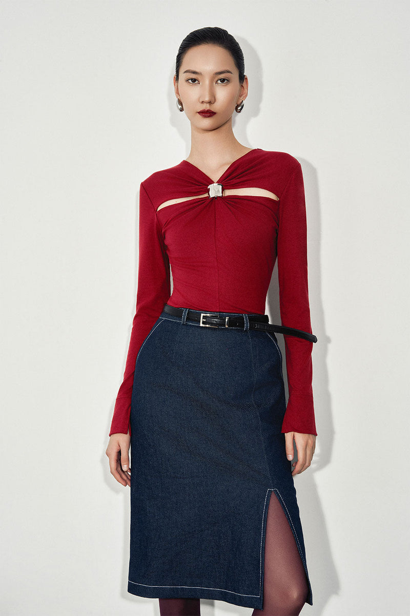Scarlett Bodycon Cut-Out Jersey Top