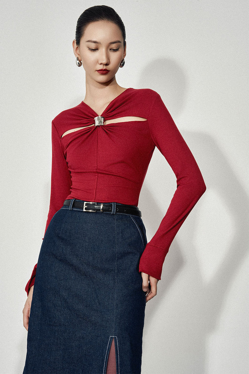 Scarlett Bodycon Cut-Out Jersey Top