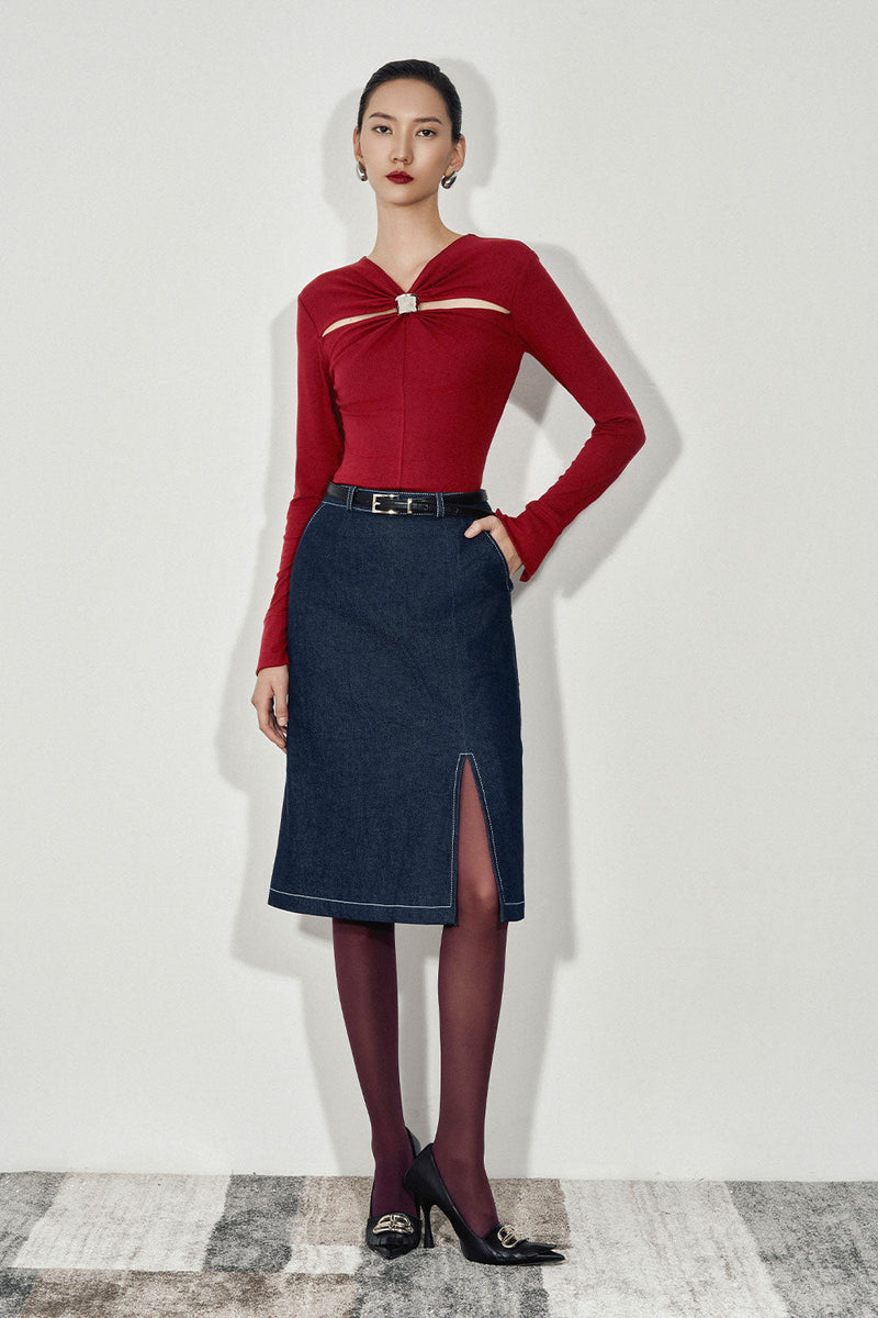 Scarlett Bodycon Cut-Out Jersey Top