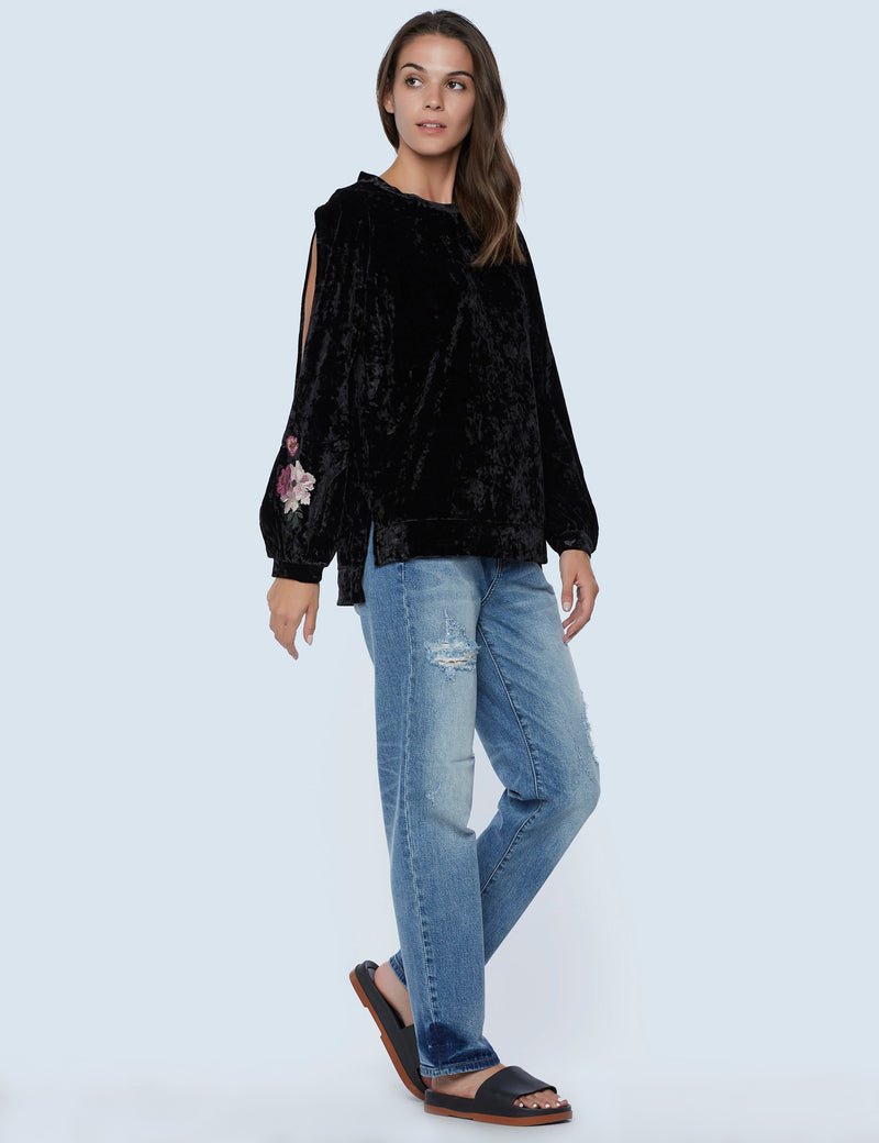 Cut It Out Velvet Top