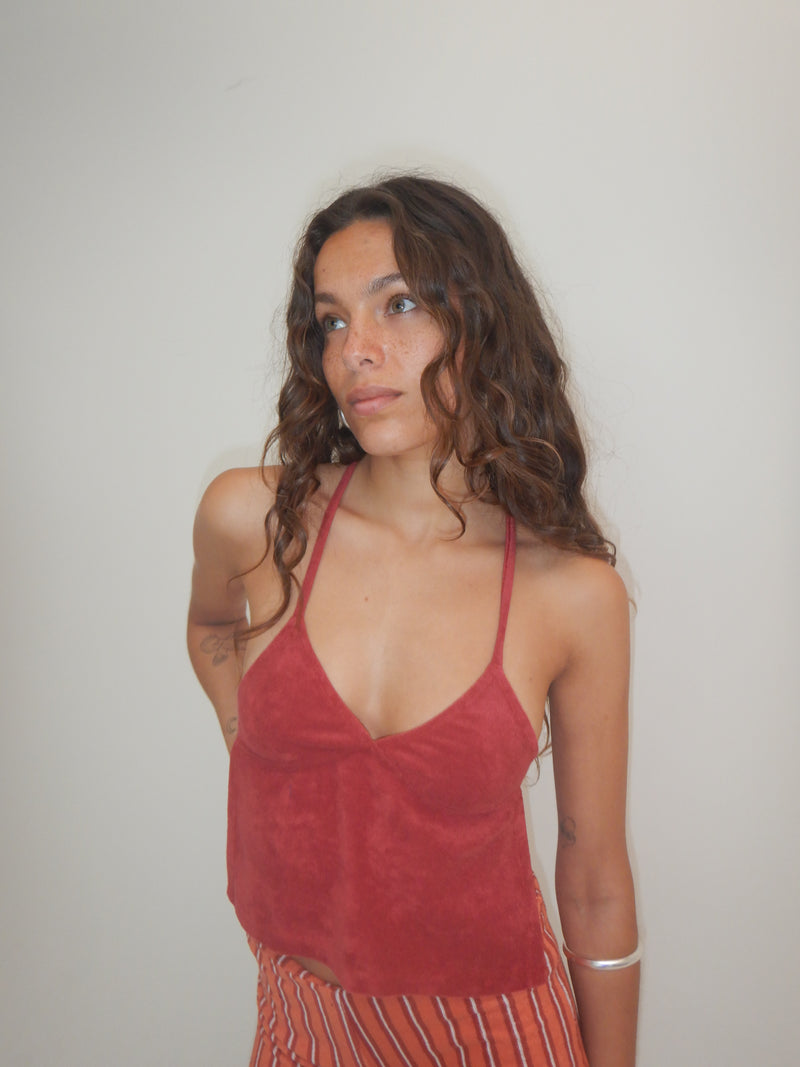 Peggy Backless Top — Plum