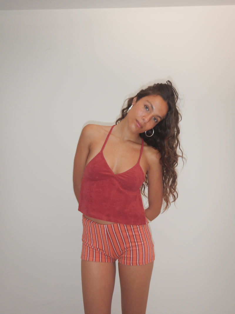 Peggy Backless Top — Plum