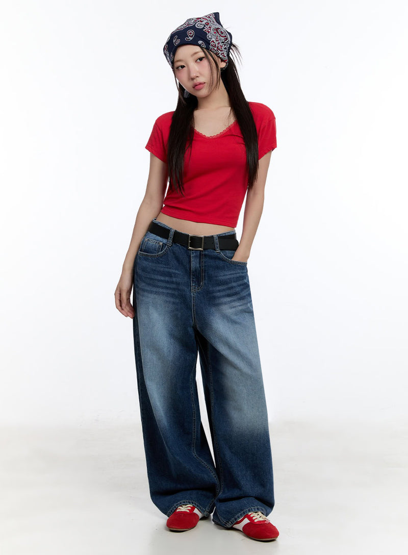 Lace Backless Crop Top IU503