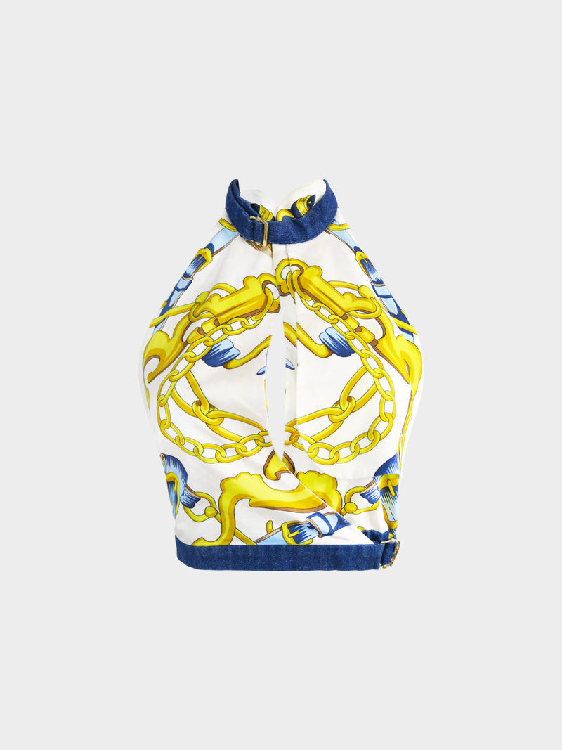 Christian Dior SS 2000 Runway Equestrian Backless Halter Top