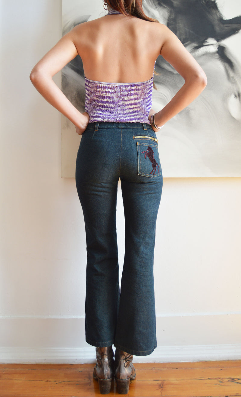 M Missoni Purple Knitted Backless Top