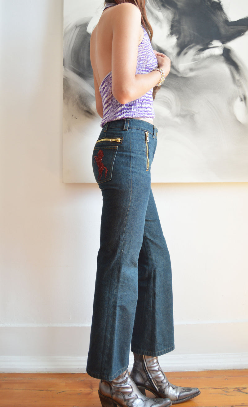 M Missoni Purple Knitted Backless Top