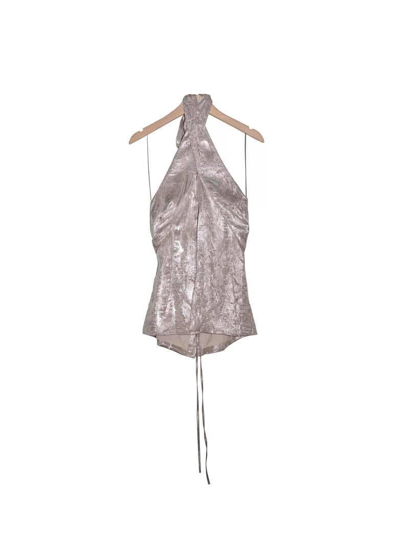 Gilded halterneck backless vest