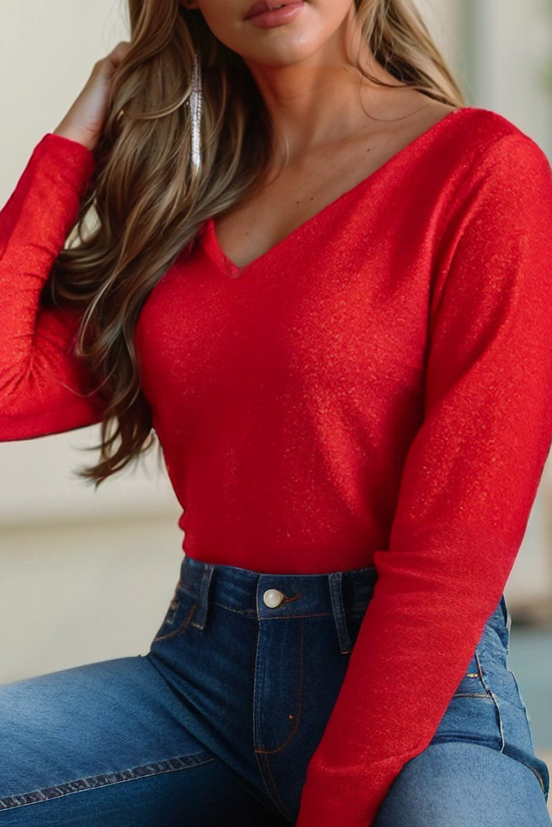 Valentine Sweet Bowknot Backless V Neck Top