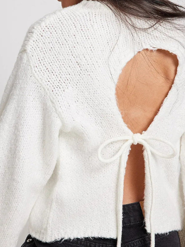 Backless Strappy Sweater Top for Women