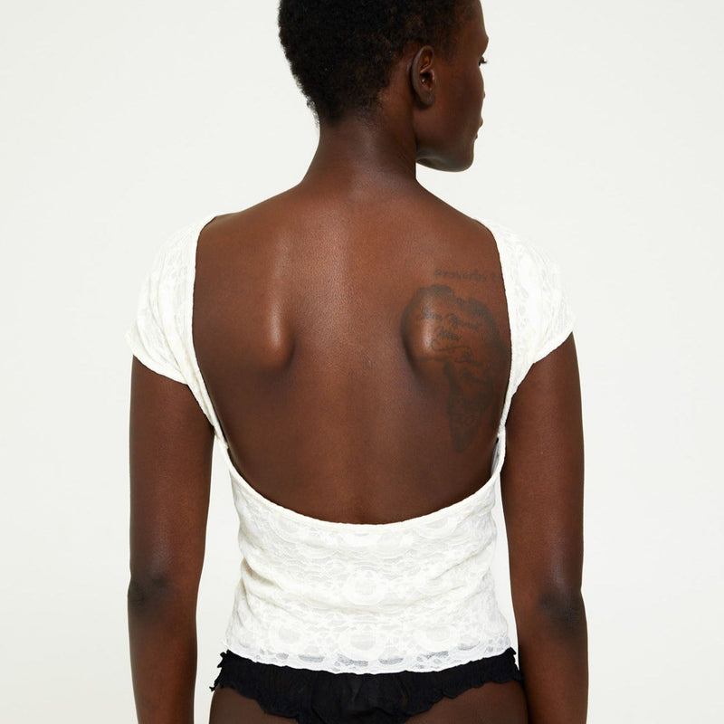 Find Me Now Moonlight Mesh Backless Tee
