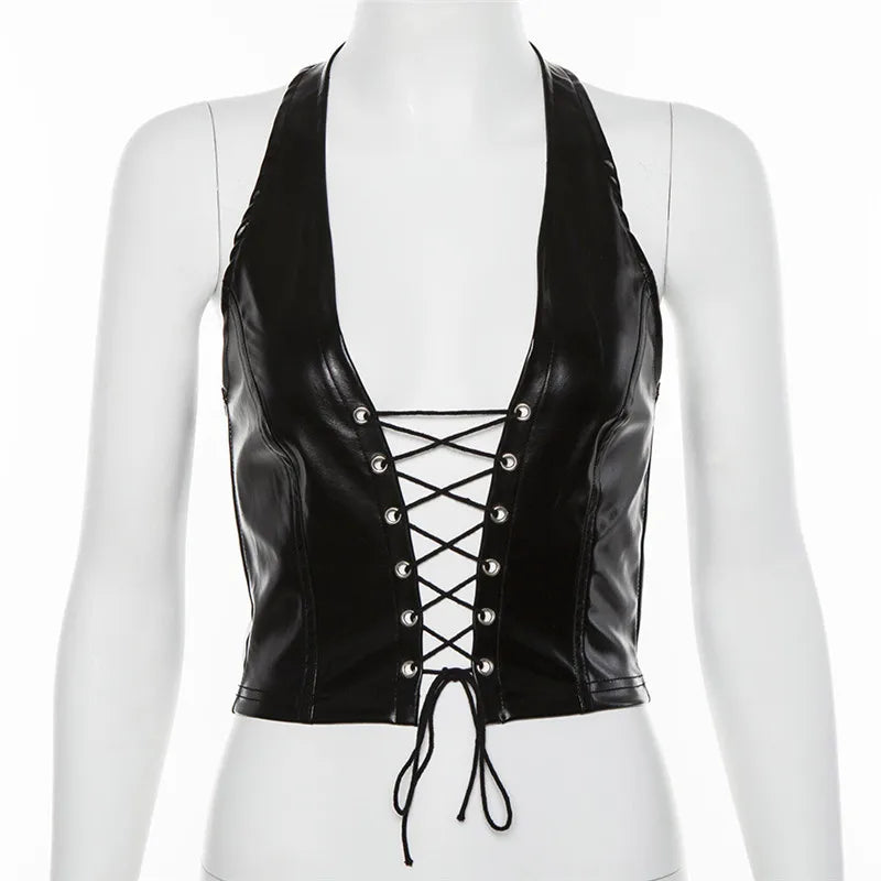 Backless Tie Up Crop Top