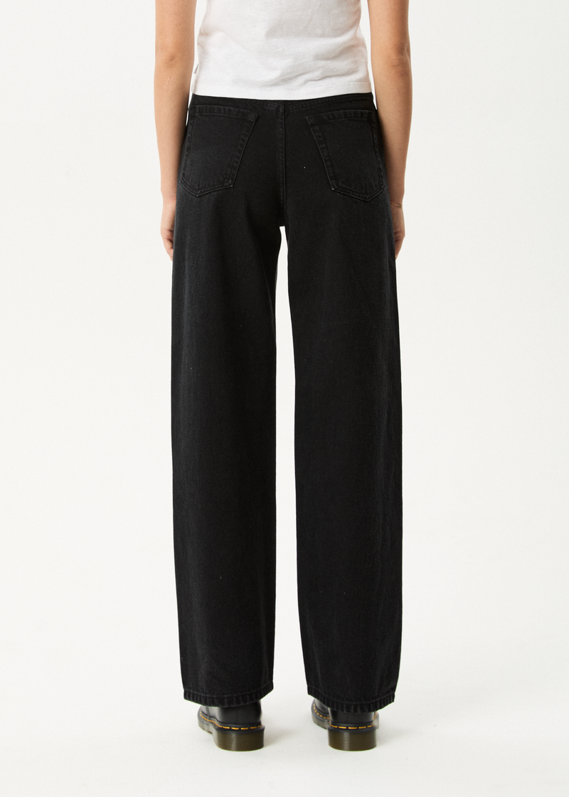 AFENDS Womens Bella - Denim Wide Leg Baggy Jean - Washed Black