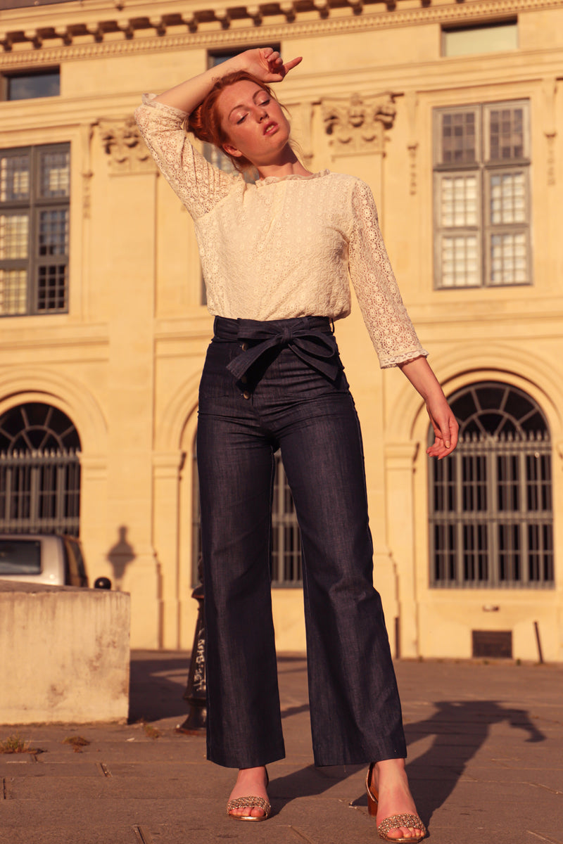 Jean taille haute femme Misha – Denim bio, made in France - Élégance minimaliste à la parisienne