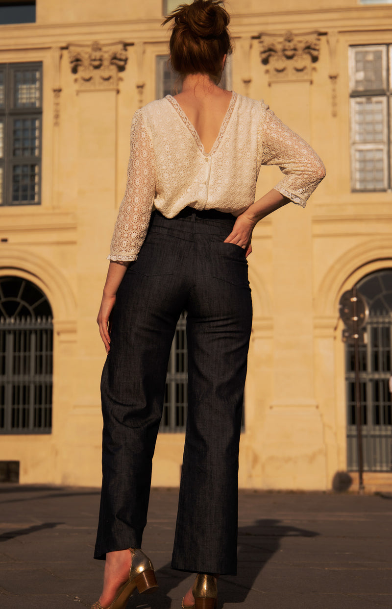 Jean taille haute femme Misha – Denim bio, made in France - Élégance minimaliste à la parisienne