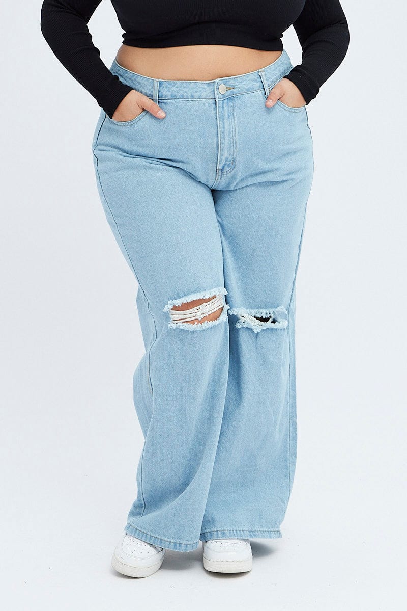 Denim Baggy Denim Jeans High Rise