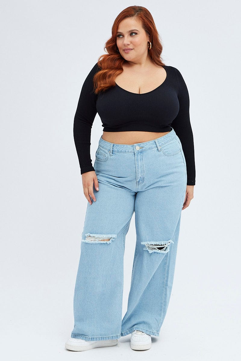 Denim Baggy Denim Jeans High Rise