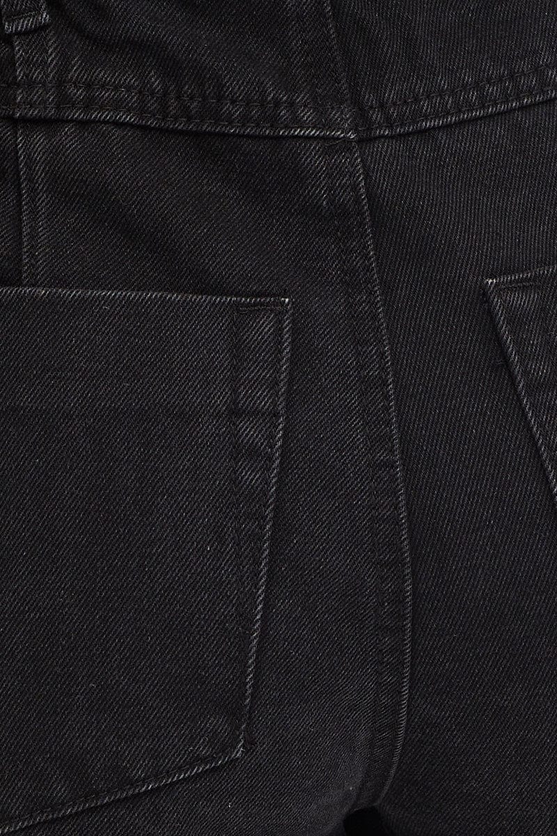 Black Paperbag Denim Jeans High Rise